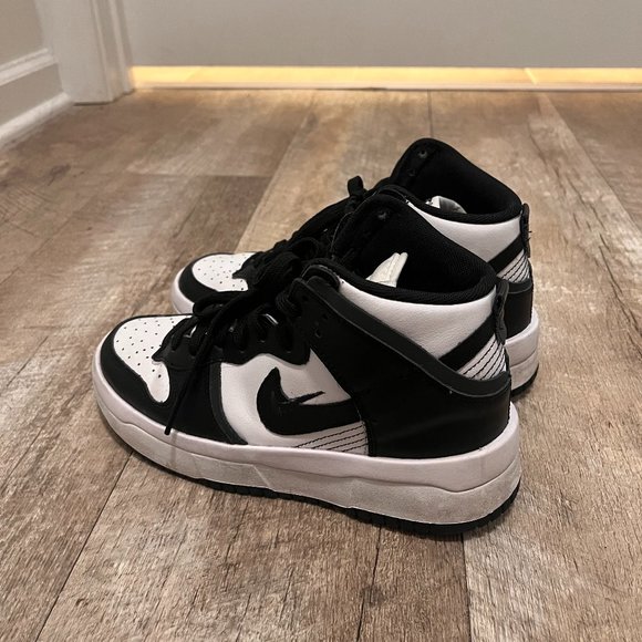 Nike Shoes - Nike Dunk Hi Rebel platform sneakers in white/black